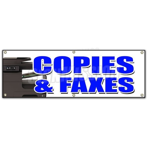 COPIES & FAXES BANNER SIGN office supplies po box copy fax ups usps